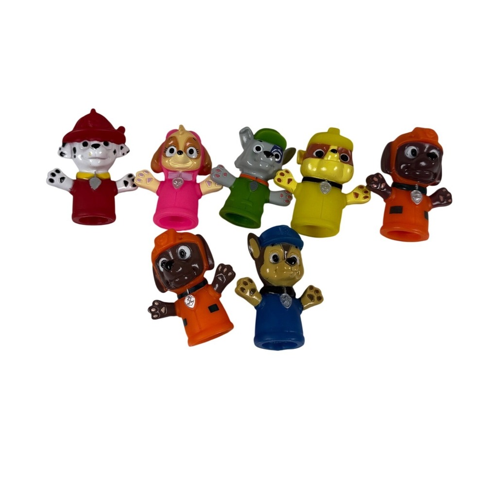 Paw Patrol Finger Puppets Multi Color Bath Toy Set of 7 Nickelodeon Marshall